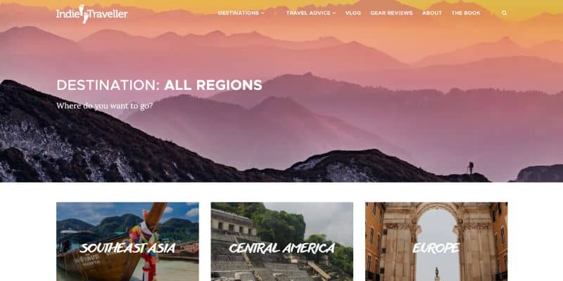 Indie Traveller homepage